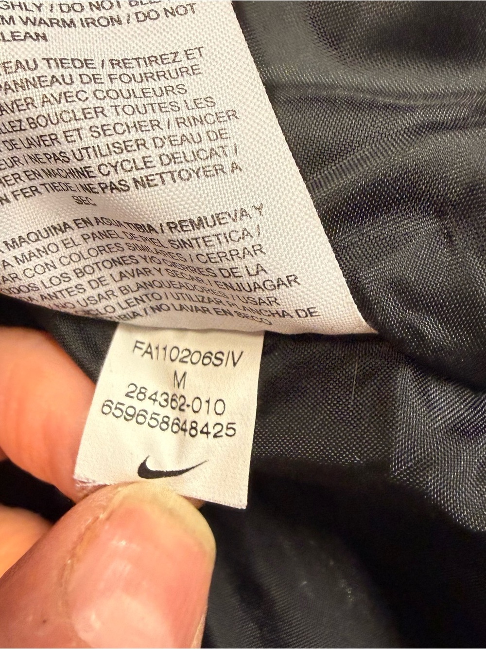 Nike Black Jacket with Tan Faux Fur Hood Trim - removable hood & fur - Picture 13 of 13